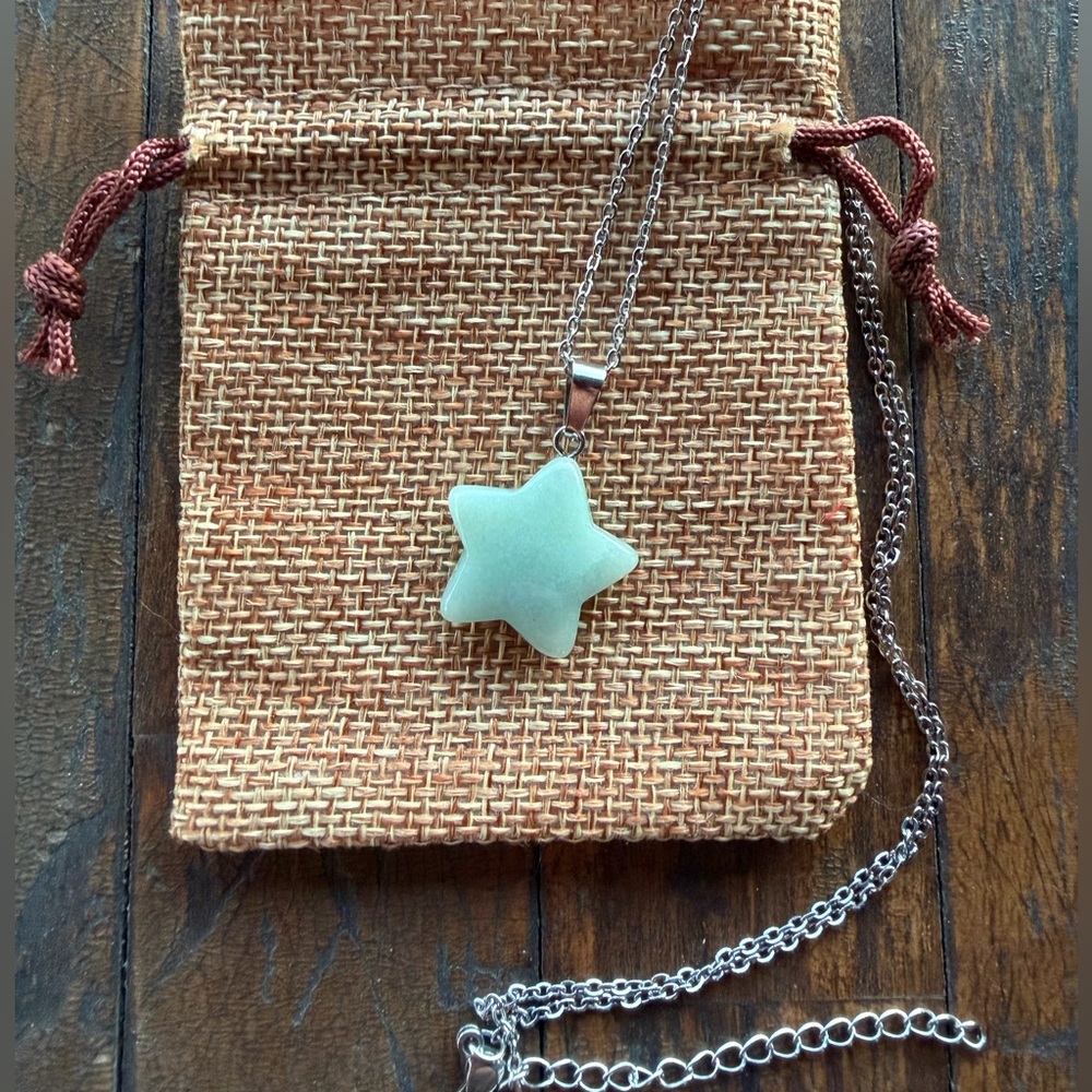 Green Aventurine Star Necklace Aventurine Necklace Aventurine Pendant
